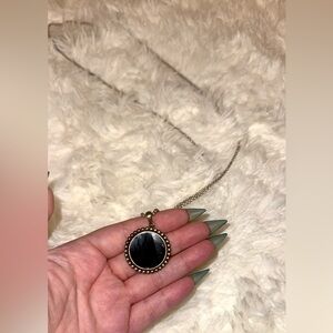 Lagos Large Onyx Circle Pendant Necklace